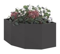 vidaXL Macetero de Esquina Negro 60 x 60 x 35 cm Acero, Caja de plantas exterior, jardinera de acero resistente, ahorro de espacio, rincón, exhibición moderna de flores