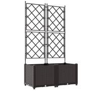 vidaXL Macetero de Jardín 2 pcs Marrón 80 x 40 x 143 cm Acero, Jardín y Terraza, Maceta de Acero Moderna, Resistente al Clima, Contenedor Duradero para Plantas, Decoración de Patio