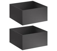 vidaXL Macetero de jardín 2 piezas, negro, 60 x 60 x 40 cm, acero laminado en frío