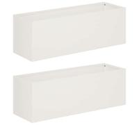 vidaXL Macetero de Jardín 2 uds. Blanco 40 x 20 x 20 cm