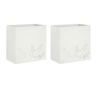 vidaXL Macetero de Jardín 2 uds. Blanco 50 x 30 x 49 cm