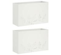 vidaXL Macetero de Jardín 2 uds. Blanco 80 x 30 x 49 cm