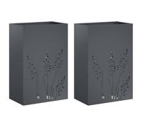 vidaXL Macetero de Jardín 2 uds. Gris Antracita 50 x 30 x 75 cm