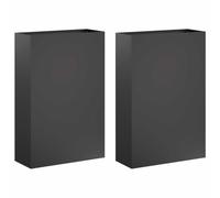 vidaXL Macetero de Jardín 2 uds. Negro 50 x 20 x 75 cm
