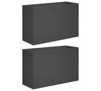 vidaXL Macetero de Jardín 2 uds. Negro 80 x 30 x 50 cm