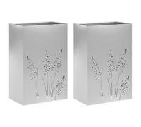 vidaXL Macetero de Jardín 2 uds. Plateado 50 x 30 x 75 cm