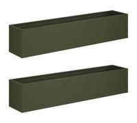 vidaXL Macetero de Jardín 2 uds. Verde Oliva 100 x 20 x 20 cm