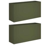 vidaXL Macetero de Jardín 2 uds. Verde Oliva 100 x 30 x 40 cm