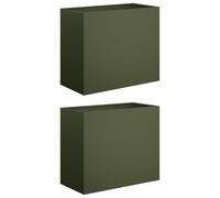 vidaXL Macetero de Jardín 2 uds. Verde Oliva 60 x 30 x 50 cm