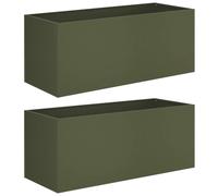 vidaXL Macetero de Jardín 2 uds. Verde Oliva 80 x 40 x 40 cm