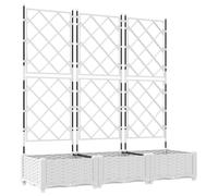 vidaXL Macetero de Jardín 3 pcs 120 x 40 x 125,5 cm Plástico, Maceta Moderna y Duradera, Elegante contenedor plástico, Resistente al Clima, Ideal para Exteriores