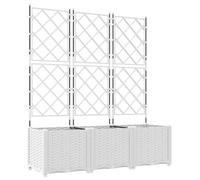 vidaXL Macetero de Jardín 3 pcs 120 x 40 x 143 cm Plástico, Maceta Moderna y Duradera, Elegante contenedor plástico, Resistente al Clima, Ideal para Exteriores