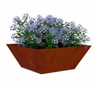 vidaXL Maceta para Jardín 5 pcs Oxidado 40 x 40 x 15 cm, Jardín y terraza, macetero Trapezoidal Moderno, Soporte de Metal, decoración Exterior, Estilo Minimalista