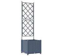 vidaXL Macetero de Jardín Gris 40 x 40 x 143 cm Acero, Jardín y Terraza, Maceta de Acero Moderna, Resistente al Clima, Contenedor Duradero para Plantas, Decoración de Patio