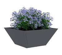 vidaXL Maceta para Jardín Antracita 35 x 35 x 15 cm, Jardín y terraza, macetero Trapezoidal Moderno, Soporte de Metal, decoración Exterior, Estilo Minimalista