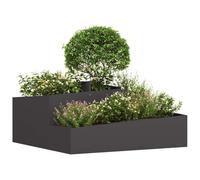 vidaXL Macetero de Jardín Negro 100 x 100 x 50 cm | Hecho de acero galvanizado que aguanta, Forma rectangular sencilla y elegante, Perfecto para exteriores, no se desvanece