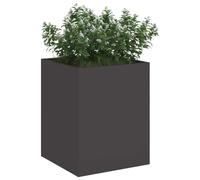 vidaXL Macetero de Jardín Negro 32 x 32 x 40 cm Acero Laminado en frío, Maceta Moderna de Metal, Caja Resistente, Decorativo para Exteriores, jardín, Patio, Urbano