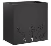 vidaXL Macetero de Jardín Negro 50 x 30 x 49 cm Acero Laminado en frío