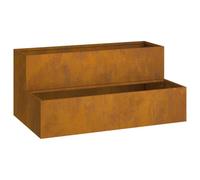 vidaXL Macetero de Jardín Oxidado 100 x 60 x 45 cm Acero al Carbono, Jardín y terraza, macetero de Metal, decoración Moderna, Resistente para Plantas al Aire Libre