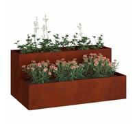 vidaXL Macetero de Jardín Oxidado 100 x 60 x 45 cm Acero al Carbono, Jardín y terraza, macetero de Metal, decoración Moderna, Resistente para Plantas al Aire Libre