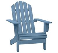 vidaXL Madera Maciza de Abeto Silla de Jardín Adirondack Asiento Sillón Oscilante Columpio Patio Terraza Balcón Exterior Tumbona Muebles Azul