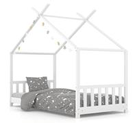 vidaXL Madera Maciza de Pino Estructura de Cama Infantil Cuna para Niño Cama para Niño Rincón de Lectura sin Colchón Blanco 80x160 cm