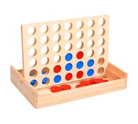 vidaXL Madera Macizo Juego de 4 en Raya Mesa Juguetes Familia Viaje Niño Niña Infantiles Coloca Conecta Conexión Línea Diversión 24x15x4 cm