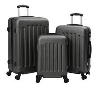 vidaXL Maleta conjunto de 3 piezas carcasa dura policarbonato gris oscuro 20 pulgadas 24 pulgadas 28 pulgadas equipaje robusto con cerraduras de combinación suministros de viaje livianos bolsas de