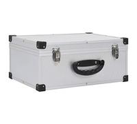 vidaXL Maletín Aluminio y ABS Archivador Organizador Música Estructura Duradera Robusta Resistente Segura con Cerradura Llaves Plateado para 60 CDs