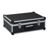 vidaXL Maletín de Herramientas de Aluminio Accesorios Organización y Almacenamiento Duradero con Cerradura Negra 46x33x16cm