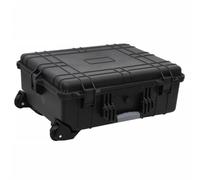 vidaXL Maletín de Vuelo, Estuche con Asa Ruedas, Maleta de Seguridad para Viaje, Maletín de Protección con Espuma, PP Negro 63x50x23 cm
