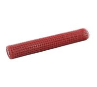 vidaXL Malla Alambre Cuadrada Acero Recubrimiento de PVC 10x1m Roja Bricolaje