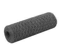 vidaXL Malla Alambre Hexagonal Acero Recubrimiento PVC 25x0.5m Gris Bricolaje