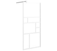 vidaXL Mampara de ducha accesible de vidrio ESG blanca