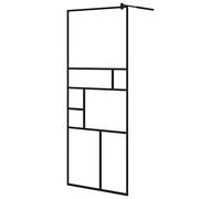 vidaXL Mampara de Ducha Accesible Cabina Baño Cerramiento Partición Cubículo Apertura Central Seguridad Moderno Vidrio ESG Claro Negro 80x195 cm