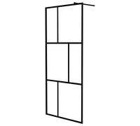 vidaXL Mampara de Ducha Accesible Cabina Cuarto de Baño Aseo Cerramiento Partición Cubículo Apertura Central con Vidrio Templado Negro 90x195 cm