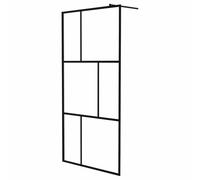 vidaXL Mampara de ducha accesible Vidrio templado Negro 100x195 cm Apertura central