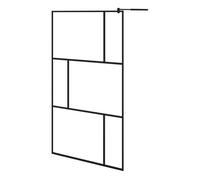 vidaXL Mampara de Ducha Accesible Cabina Cuarto de Baño Aseo Cerramiento Partición Cubículo Apertura Central con Vidrio Templado Negro 115x195 cm