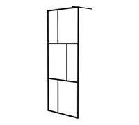 vidaXL Mampara de ducha accesible con vidrio templado negro 80x195 cm