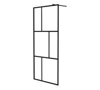 Vidaxl mampara de ducha accesible con vidrio templado negro 90x195 cm