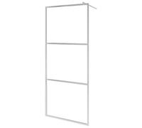 vidaXL Mampara de Ducha Accesible Frontales Puerta Fijo Cabina para Baño Partición Cubículo Apertura Central Vidrio ESG Claro 90x195 cm