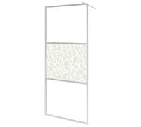vidaXL Mampara de Ducha Accesible Frontales Puerta Fijo Cabina para Baño Partición Cubículo Apertura Central Vidrio ESG Diseño Piedras 80x195 cm