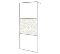 vidaXL Mampara de Ducha Accesible Frontales Puerta Fijo Cabina para Baño Partición Cubículo Apertura Central Vidrio ESG Diseño Piedras 90x195 cm