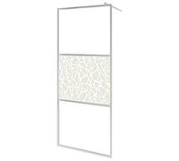 vidaXL Mampara de Ducha Accesible Frontales Puerta Fijo Cabina para Baño Partición Cubículo Apertura Central Vidrio ESG Diseño Piedras 100x195 cm