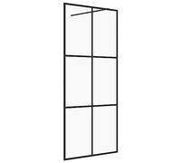 vidaXL Mampara de Ducha Accesible Puerta Cabina Cuarto de Baño Pared Cerramiento Cubículo Partición Seguridad Vidrio ESG Claro Negro 80x195 cm
