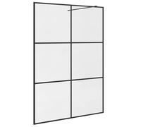 vidaXL Mampara de Ducha Accesible Puerta Cabina Cuarto de Baño Pared Cerramiento Cubículo Partición Seguridad Vidrio ESG Claro Negro 140x195 cm