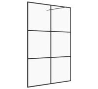 vidaXL Mampara de Ducha Accesible Puerta Cabina Cuarto de Baño Pared Cerramiento Cubículo Partición Seguridad Vidrio ESG Claro Negro 140x195 cm