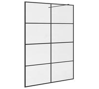 vidaXL Mampara de Ducha Accesible Puerta Cabina Cuarto de Baño Pared Cerramiento Cubículo Partición Seguridad Vidrio ESG Claro Negro 140x195 cm