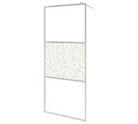 vidaXL Mampara de Ducha Accesible Frontales Puerta Fijo Cabina para Baño Partición Cubículo Apertura Central Vidrio ESG Diseño Piedras 115x195 cm