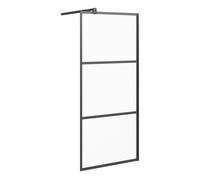 Vidaxl mampara de ducha accesible vidrio esg esmerilado negro 80x195cm